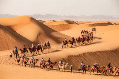 Ningxia Shapotou Çöl Kumulları Büyük Peyzaj