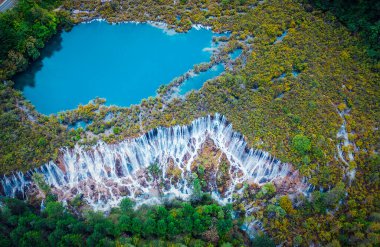 Zarif Sichuan Jiuzhaigou Doğal Manzara Fotoğrafçılığı