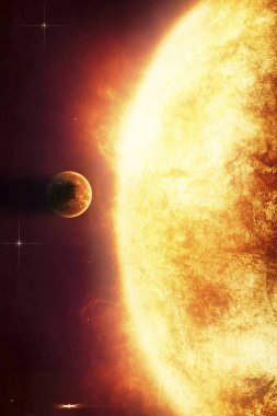 Uzaydaki Güneş Güneş Astronomi Çizimi
