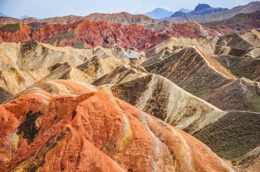 Zhangye Danxia Landform Renkli Gökkuşağı Dağları Jeolojik Harikalar