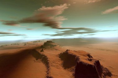 Desert Mountain Range Illustration Arid Wilderness Sanatı