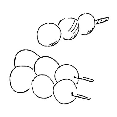 Hamur köftesinin çizgi çizimi.