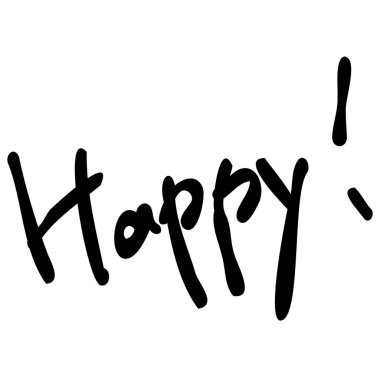 Mutluluğu ifade eden bir metin tasarımı..