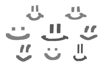 Noktalarla süslenmiş Duygu Simgeleri ve resimli çizimler