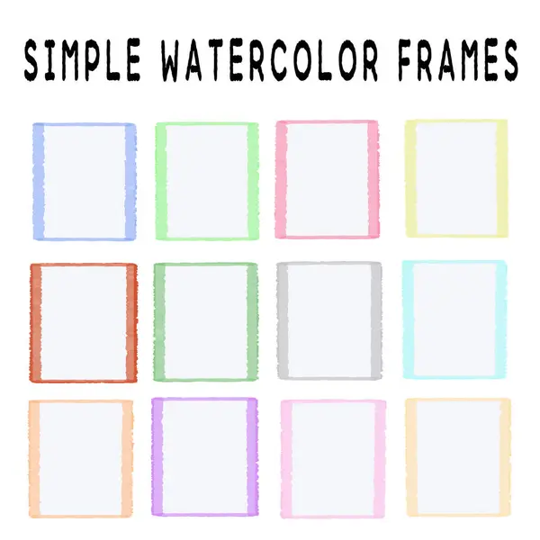 stock vector This watercolor frame shows the delicate touch of hand-painting. The simple colors blend gently with any photo or illustration.