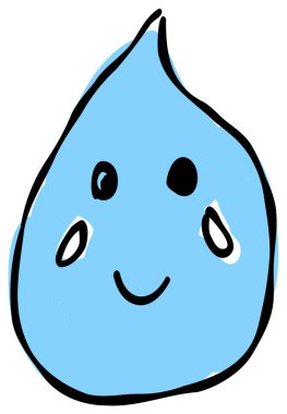 El çizimi ağlayan surat emojisi. Basit ve şirin mavi tabanlı bir tasarımı var. Çeşitli sahneler için şık ve çok yönlü.