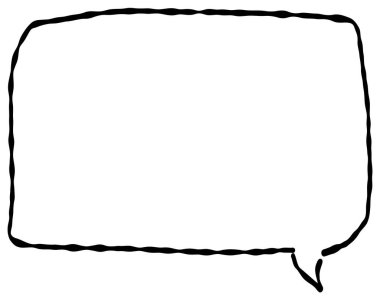 Elle çizilmiş kare bir konuşma balonu. Basit ve kullanması kolay bir tasarım, mesajları veya yorumları vurgulamak için mükemmel.