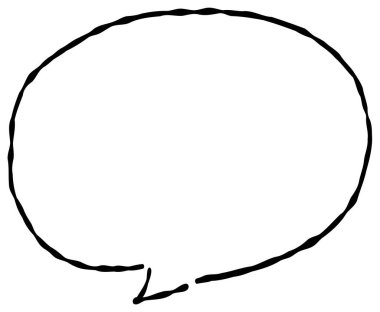 Elle çizilmiş yatay konuşma balonu. Basit ve kullanması kolay bir tasarım, mesajları veya yorumları vurgulamak için mükemmel.