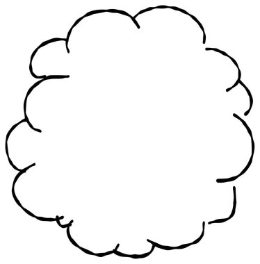 Elle çizilmiş kabarık bir konuşma balonu. Basit ve kullanması kolay bir tasarım, mesajları veya yorumları vurgulamak için mükemmel.