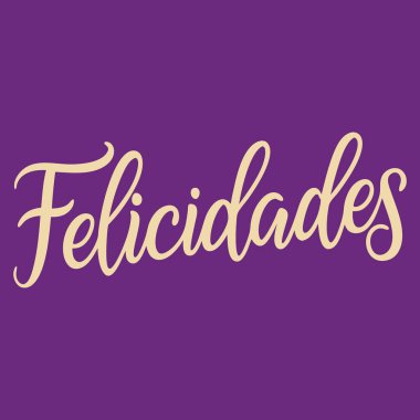 Felicidades İspanyolca Tebrikler Şık Senaryo Tişört baskı vektörünün tipografisi