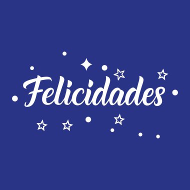 Felicidades İspanyolca Tebrikler Şık Senaryo Tişört baskı vektörünün tipografisi