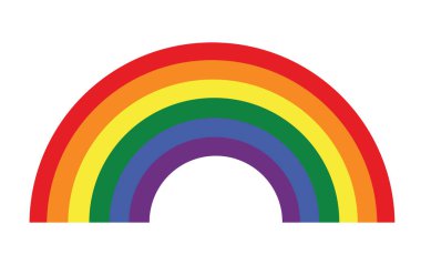 Gurur ayının sembolü LGBT Gökkuşağı bayrağı Haziran 'da yıllık kutlama, Illustrator vektörü.