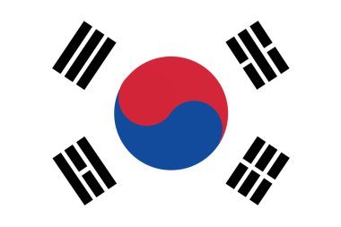 Güney Kore ulusal bayrak arka planı.
