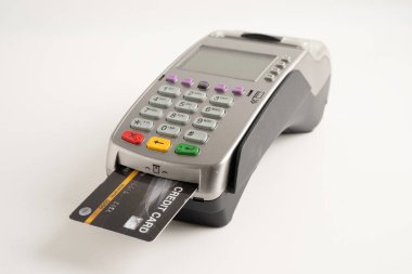 Finans ve alışveriş sektörü ve teknoloji için ödeme POS terminali.