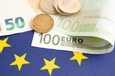 Avro banknot nakit para, finans ekonomi bankacılık ticaret döviz konsepti.
