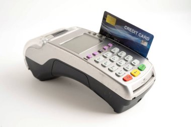 Finans ve alışveriş sektörü ve teknoloji için ödeme POS terminali.