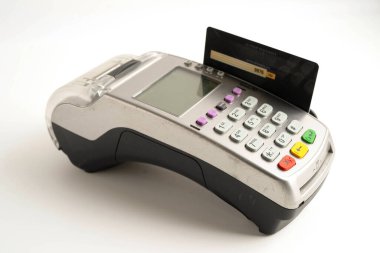 Finans ve alışveriş sektörü ve teknoloji için ödeme POS terminali.