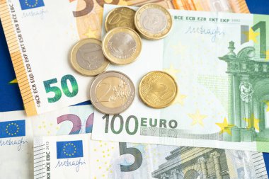 Avro banknot nakit para, finans ekonomi bankacılık ticaret döviz konsepti.
