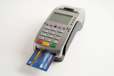 Finans ve alışveriş sektörü ve teknoloji için ödeme POS terminali.