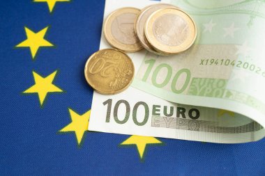 Avro banknot nakit para, finans ekonomi bankacılık ticaret döviz konsepti.