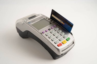 Finans ve alışveriş sektörü ve teknoloji için ödeme POS terminali.