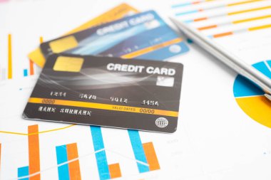 Çevrimiçi alışveriş ve güvenlik finans işleri için kredi kartı.