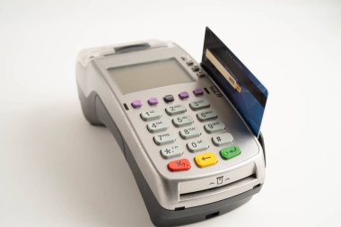 Finans ve alışveriş sektörü ve teknoloji için ödeme POS terminali.