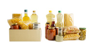 Sebze yağı ve su beyaz arka planda izole edilmiş..