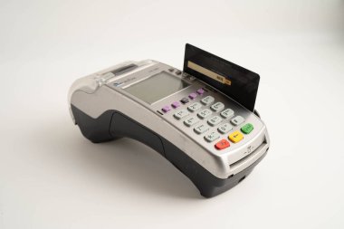 Finans ve alışveriş sektörü ve teknoloji için ödeme POS terminali.