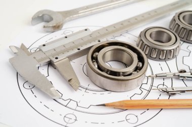 Metal top bermanlı mühendislik ve hassas aletler, mekanik endüstriyel.