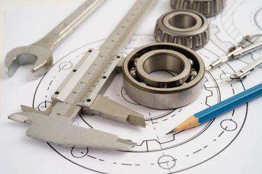 Metal top bermanlı mühendislik ve hassas aletler, mekanik endüstriyel.