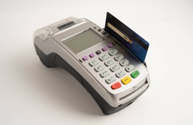 Finans ve alışveriş sektörü ve teknoloji için ödeme POS terminali.