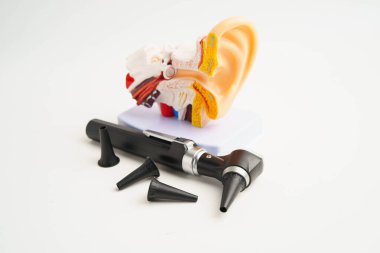 Odiyolog ya da ENT doktoru için otoskop, kulak kontrolü ve işitme kaybı sorununu tedavi etmek için otoskop kullanın.