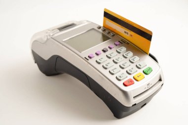 Finans ve alışveriş sektörü ve teknoloji için ödeme POS terminali.