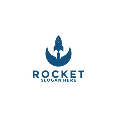 rocket launch vector logo design, simple modern rocket logo design inspiration