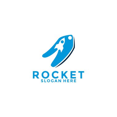 Shop with rocket logo design template. shopping logo design inspiration, shop logo template