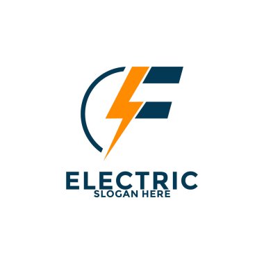 Initial Letter F with Lightning logo, Electric Logo Vector, Creative Thunderbolt Energy Power Logo vector