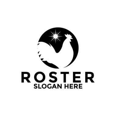 chicken, rooster drawing logo design inspiration, Rooster silhouette logo template