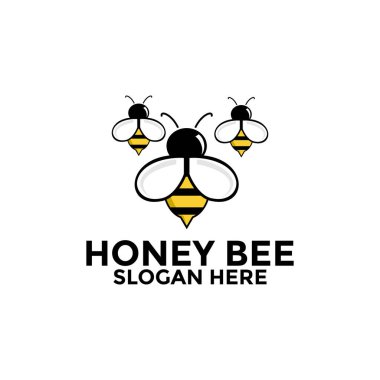 Bee animals logo vector, Honey Bee logo design, Honey Comb logo design template