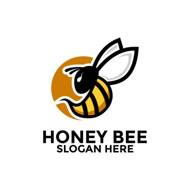 Bee animals logo vector, Honey Bee logo design, Honey Comb logo design template