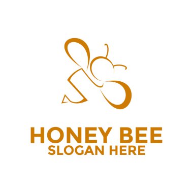Bee animals logo vector, Honey Bee logo design, Honey Comb logo design template