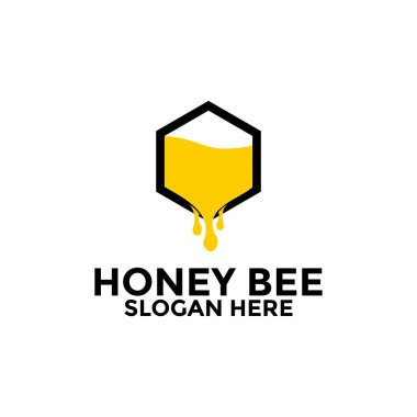 Bee animals logo vector, Honey Bee logo design, Honey Comb logo design template