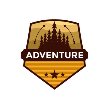 Wild logo design vector illustration, outdoor adventure . Vector graphic Adventure logo template