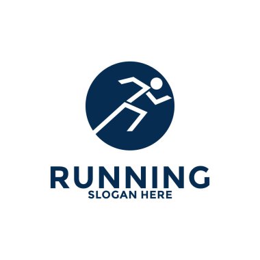 Running and marathon logo design template, Run Club Logo, Abstract People Running logo vector