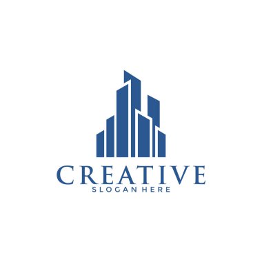 Emlak Yaratıcı Logosu. İnşaat Mimarisi Logo Tasarım Şablonu