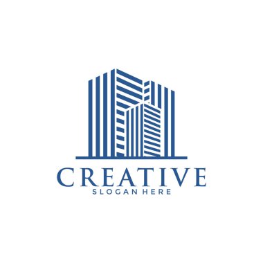 Emlak Yaratıcı Logosu. İnşaat Mimarisi Logo Tasarım Şablonu