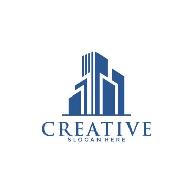 Emlak Yaratıcı Logosu. İnşaat Mimarisi Logo Tasarım Şablonu