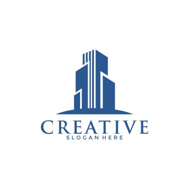 Emlak Yaratıcı Logosu. İnşaat Mimarisi Logo Tasarım Şablonu