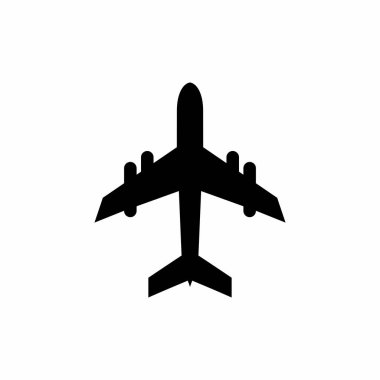 Uçak vektör simgesi, Havalimanı vektörü, Havalimanı siluet vektör simgesi simgesi