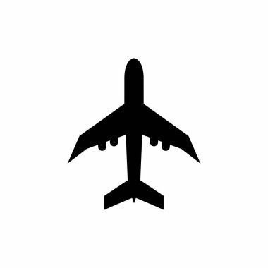 Uçak vektör simgesi, Havalimanı vektörü, Havalimanı siluet vektör simgesi simgesi